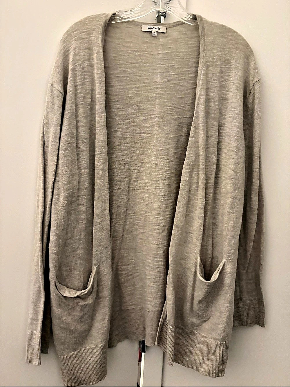 Madewell Open Front Pocket Cardigan Gray Size Medium